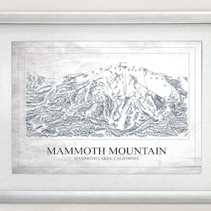 Handgetekende wandelkaart Mammoth Mountain