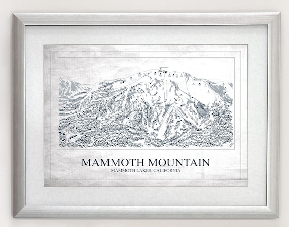 Mammoth Trail Map Pdf Mammoth Mountain Hand Drawn Trail Map | Etsy Ireland