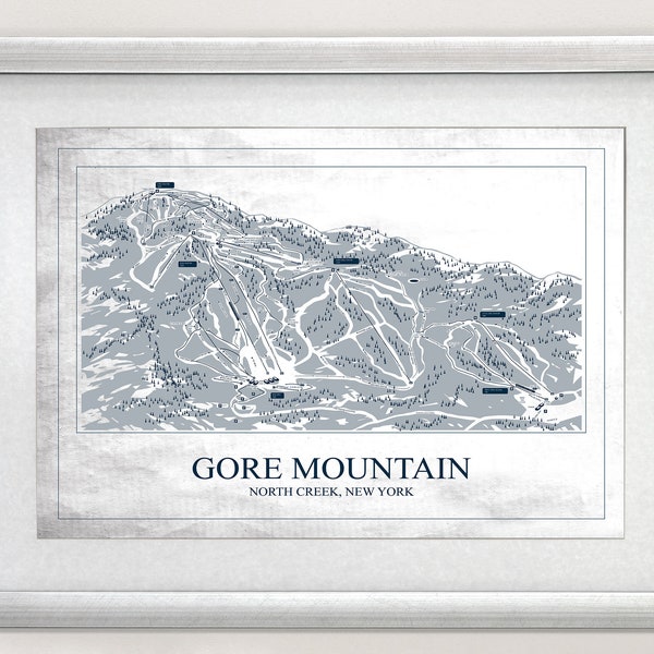 Gore Mountain Hand Drawn Trail Map