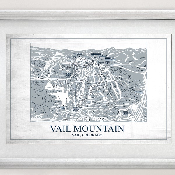 Vail Mountain Hand Drawn Summer Trail Map