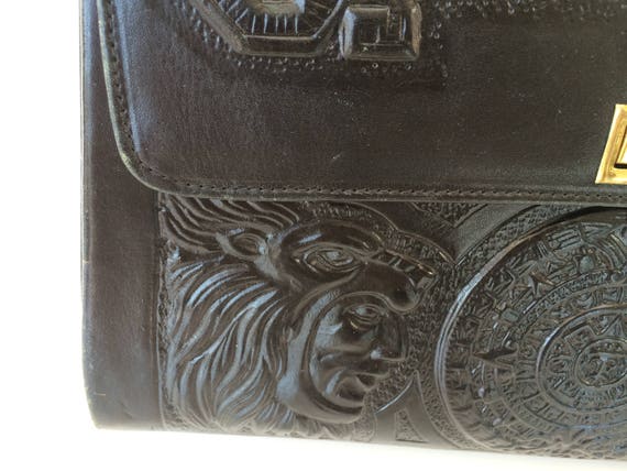 TooLed Leather MesseNgeR bag toTe 1970's HiPPiE s… - image 8