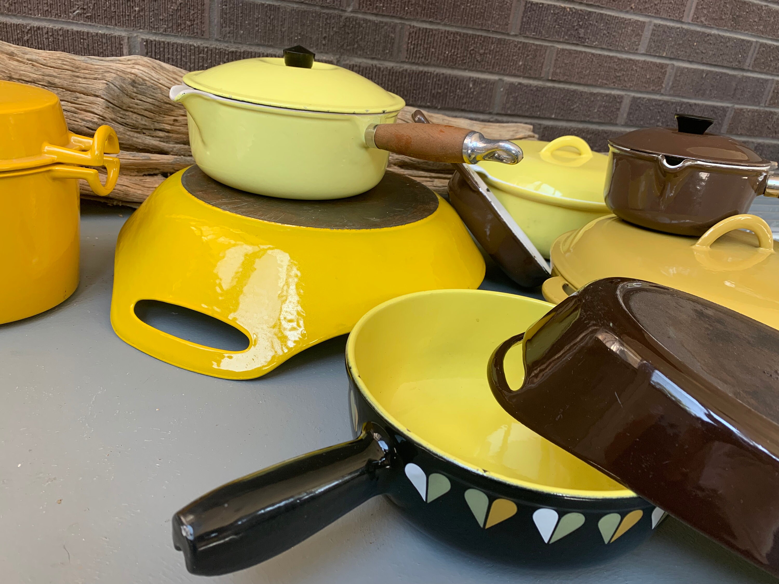 Le Creuset #26 France Yellow Enameled Cast Iron Square Grill Pan Skillet 10