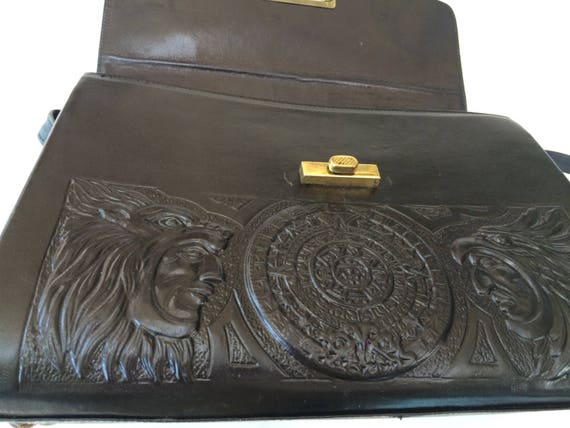 TooLed Leather MesseNgeR bag toTe 1970's HiPPiE s… - image 4