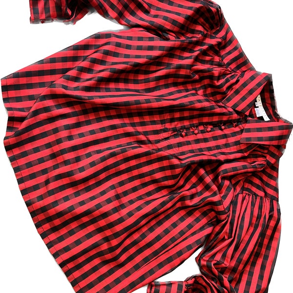 1990's PoRTFoLiO PeRRy ELLiS SiLk HaRleQuiN JesTeR BLouSe CouTuRe CosTuMe TRaPeZe ToP