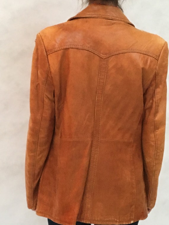 LeatheR tRench coaT 1970's GaNgStEr HiPPiE DiScO … - image 9