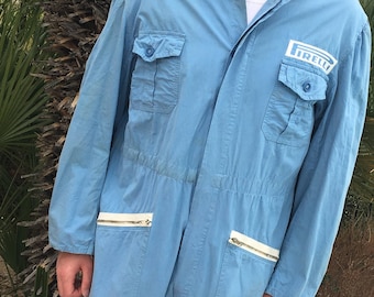 1980's Authentic Pirelli Italian Mechanic Coveralls Jumpsuit