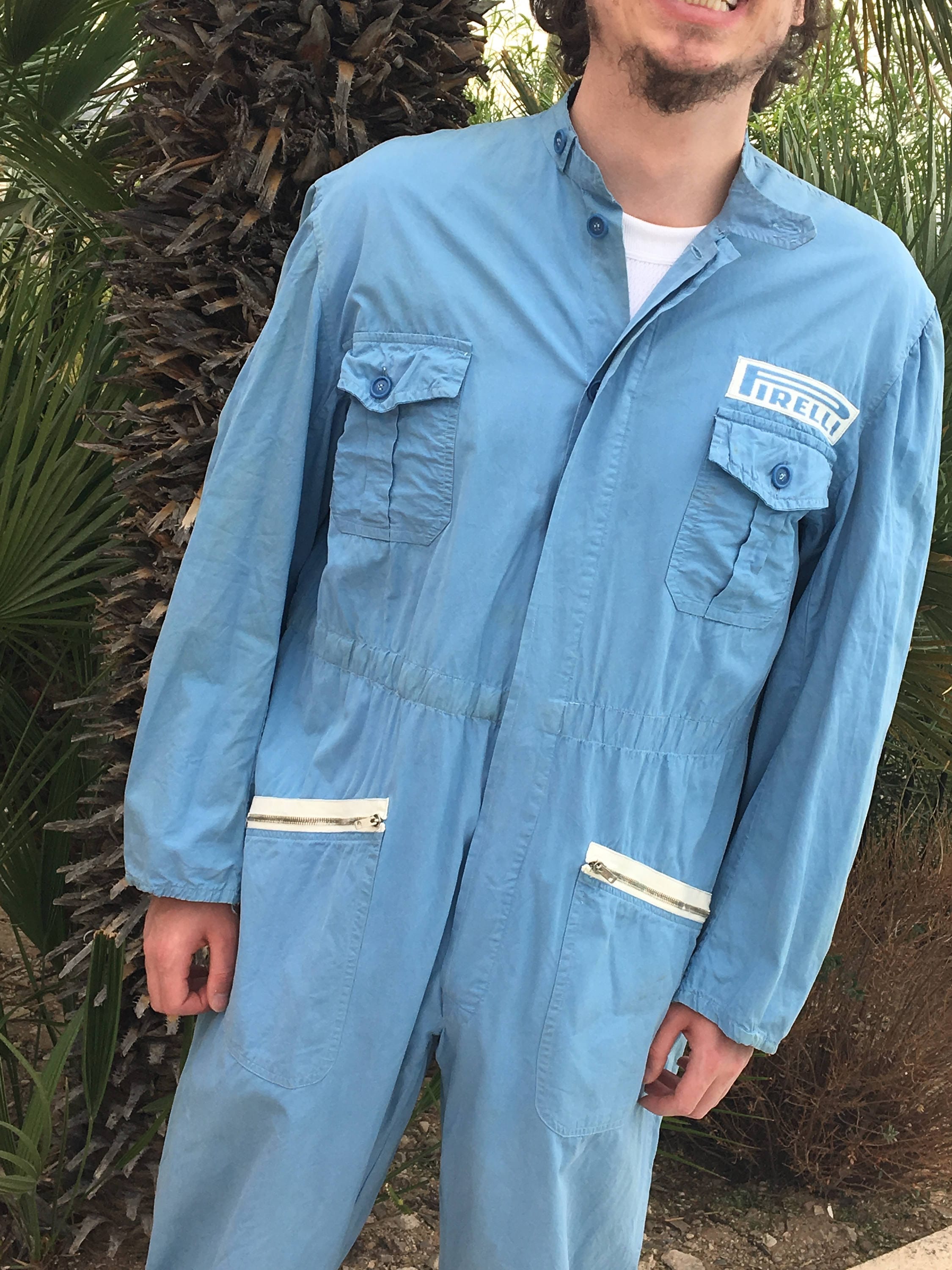 パンツ 80s PIRELLI Mechanic Overalls Engineer 1980's Authentic Pirelli Italian Mechanic Coveralls Jumpsuit