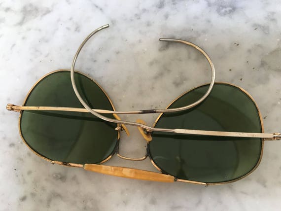 WW II aviator piLot suNgLasses ViNtage 1940's GoL… - image 4