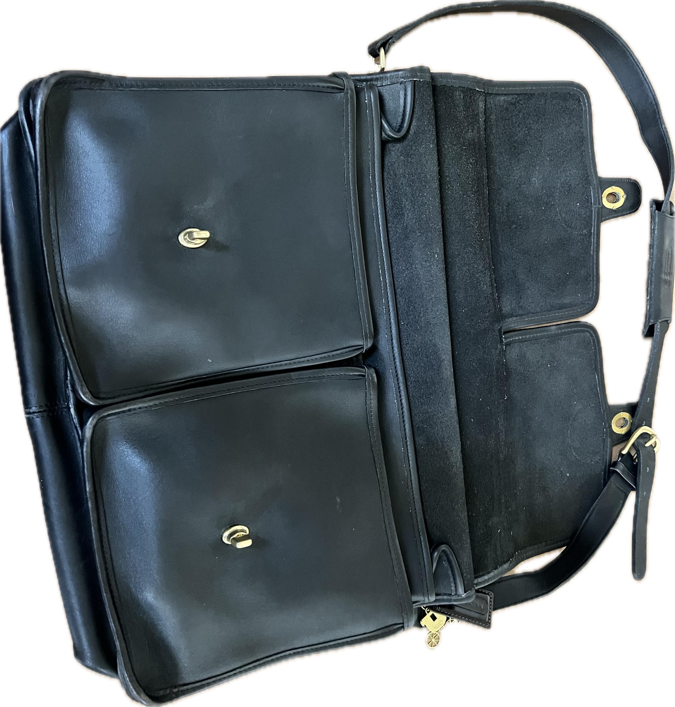 Vintage Coach 5279 Kensington Bag Briefcase Black Leather Lawyer