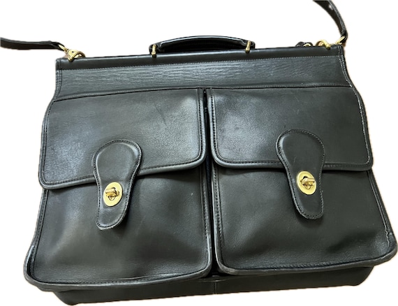 Vintage Coach 5279 Kensington Bag Briefcase Black Leather