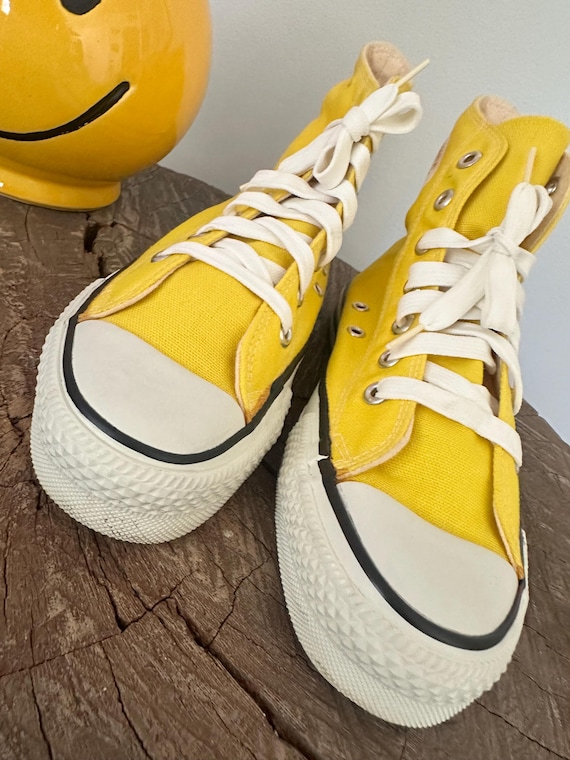 Vintage Converse All Star Chuck Taylor USA Yellow Hi-tops Canvas