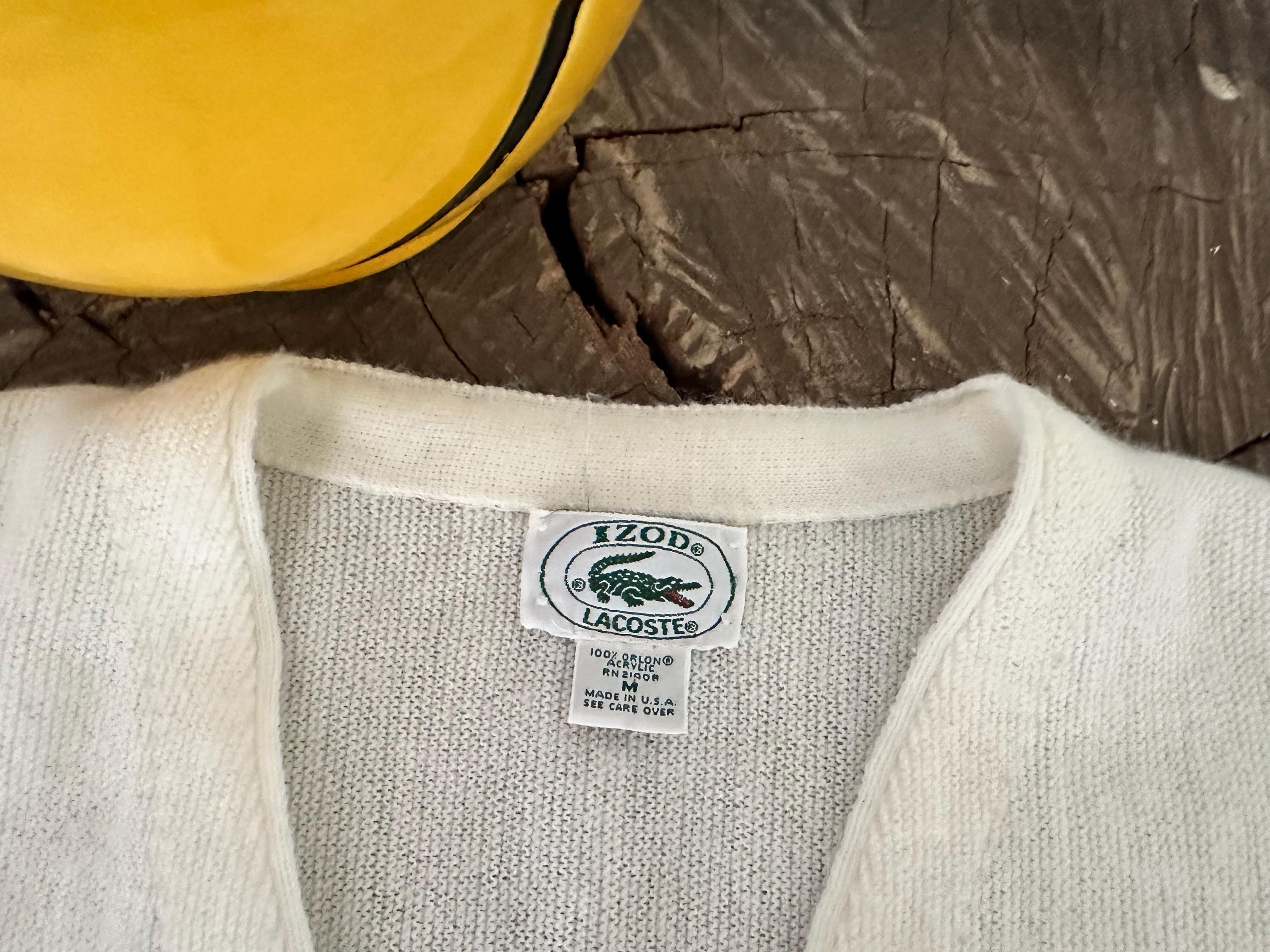 1960's Izod Lacoste Alligator V-neck Cardigan Preppy Campus