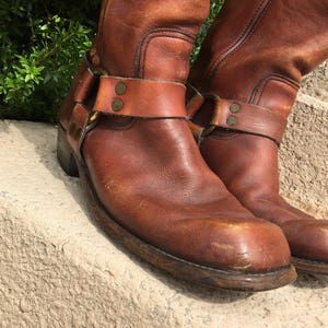 CoWBoY BooTs Western Riding motorcycle engineer 1970&#39;s mod HiPPiE square toe campus Cowboy boots