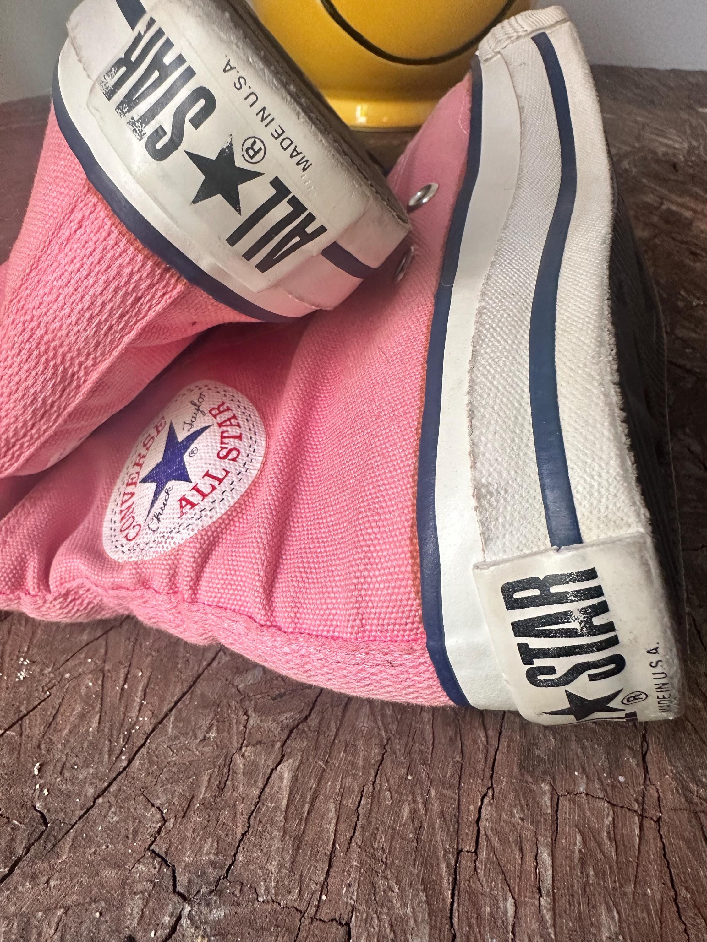 80’s USA製 CONVERSE ALLSTAR Pink 7 1/2 Vintage 1980's Converse All Star Chuck Taylor USA Pink Hi-tops