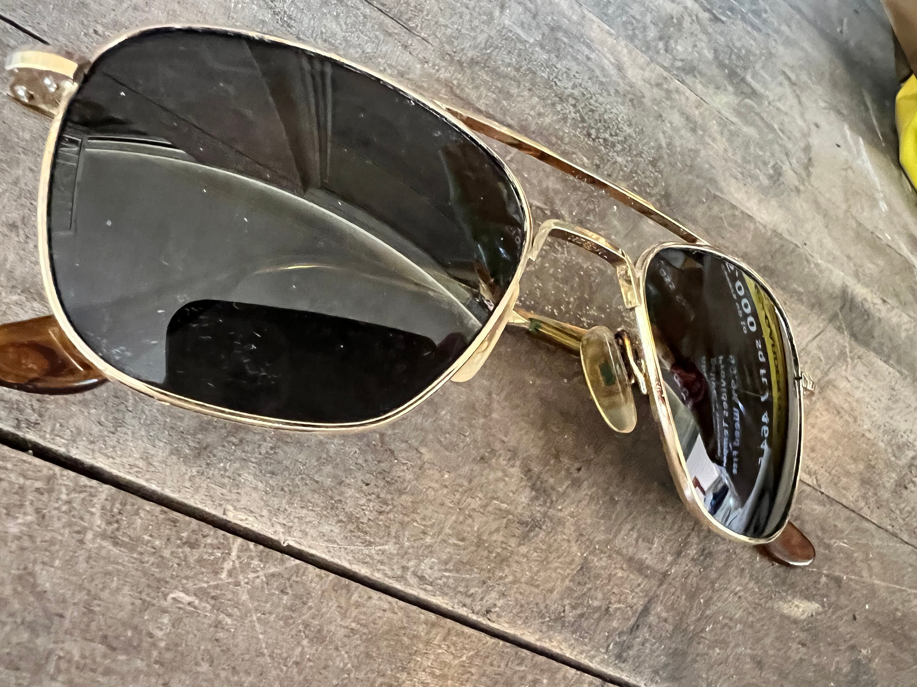 Vintage Randolph Engineering RE Aviator Air Force Pilot Sunglasses Gold  Frame American Gray Lens Pilot Military AF Intruder Sunglasses 