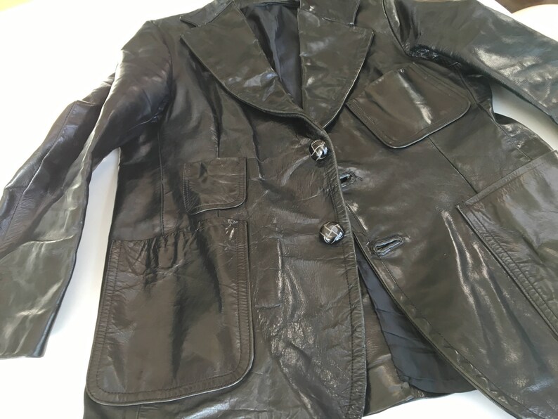 Leather Blazer 1960/'s GaNgStEr HiPPiE DiScO Bespoke MoD sPy coat caR coaT CaMpus jackeT bLazeR Luxe Leather suiT jackeT