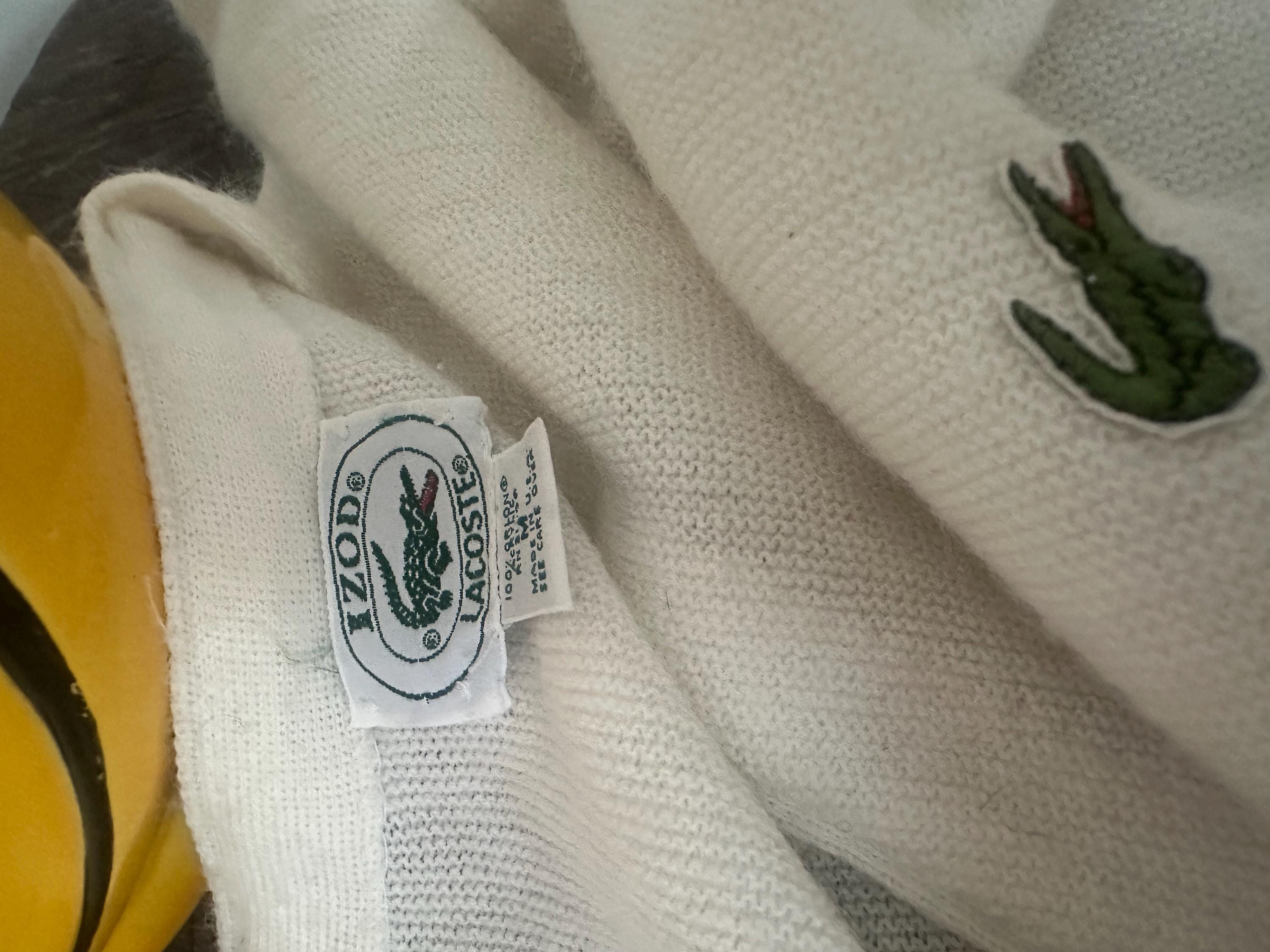 1960's Izod Lacoste Alligator V-neck Cardigan Preppy Campus