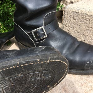 VietNaM ERa BLacK LeaTHeR MoTo BiKeR BooTs USA 1970's MoD coMBaT biKeR ruGGeD huNtiNg ridiNg MoToRcYCLe MecHaNic BooTs image 6