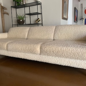 1970's ADRiaN PeaRsaLL FoR CRaFt AssoCiaTes SoFa Modern MCM miD ceNtuRy oRiginaL viNtage FaNtasTic FLaT BaR chRome+WaLNuT+BouCLe' SoFa Couch