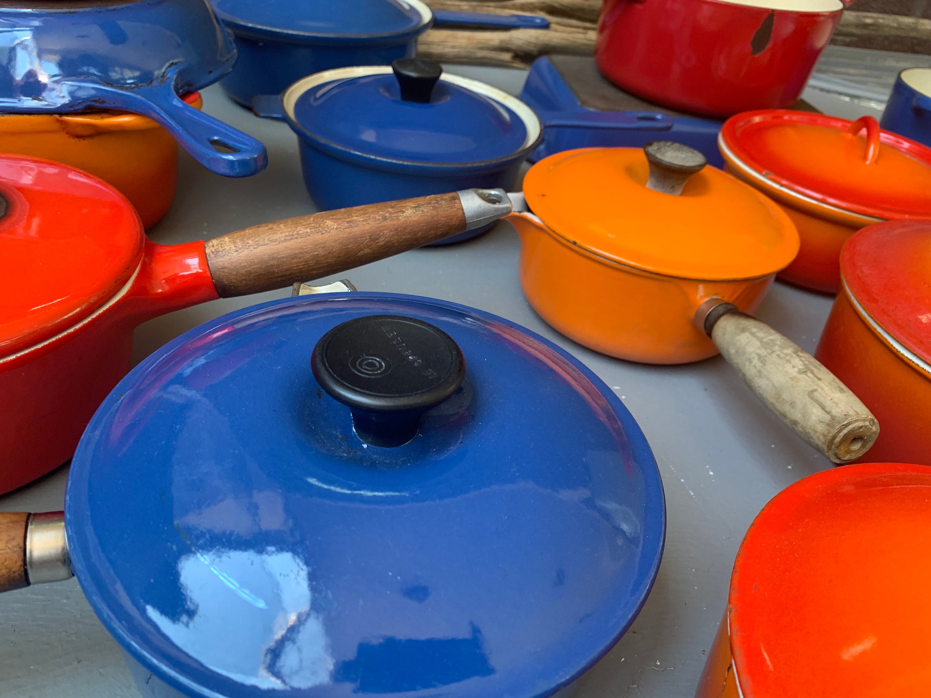 Vintage Le Creuset #14 Red Lidded Sauce Pan Made In France