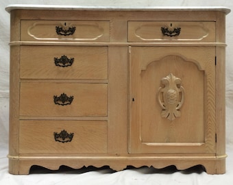 ViNtAgE 20th Century AnTiQuE Swedish Chest+marble top Dresser Waxed Swedish AnTiQuE cupboard SiDeBoaRd Buffet SeRver CabiNet Butler's ChesT