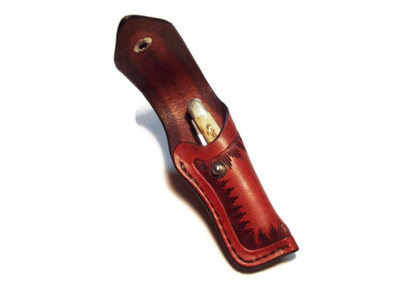 Custom Leather SMALL Pocket Knife Case w/belt loop grs Etsy