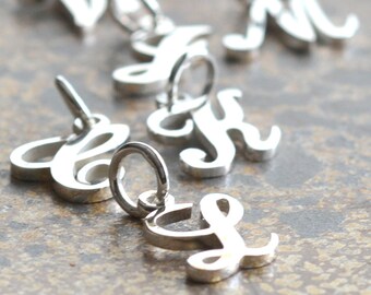 Beautiful Sterling silver 925 sterling Sterling Silver Rhodium-plated Large Script Initial V Charm