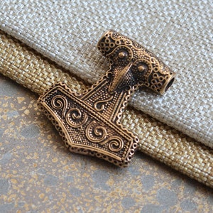 Hammer of Thor Pendant Large Natural Cast Bronze Viking Jewelry Thor&#39;s Hammer Mjolnir Norse Mythology Men&#39;s Protection Amulet, JH17-0126