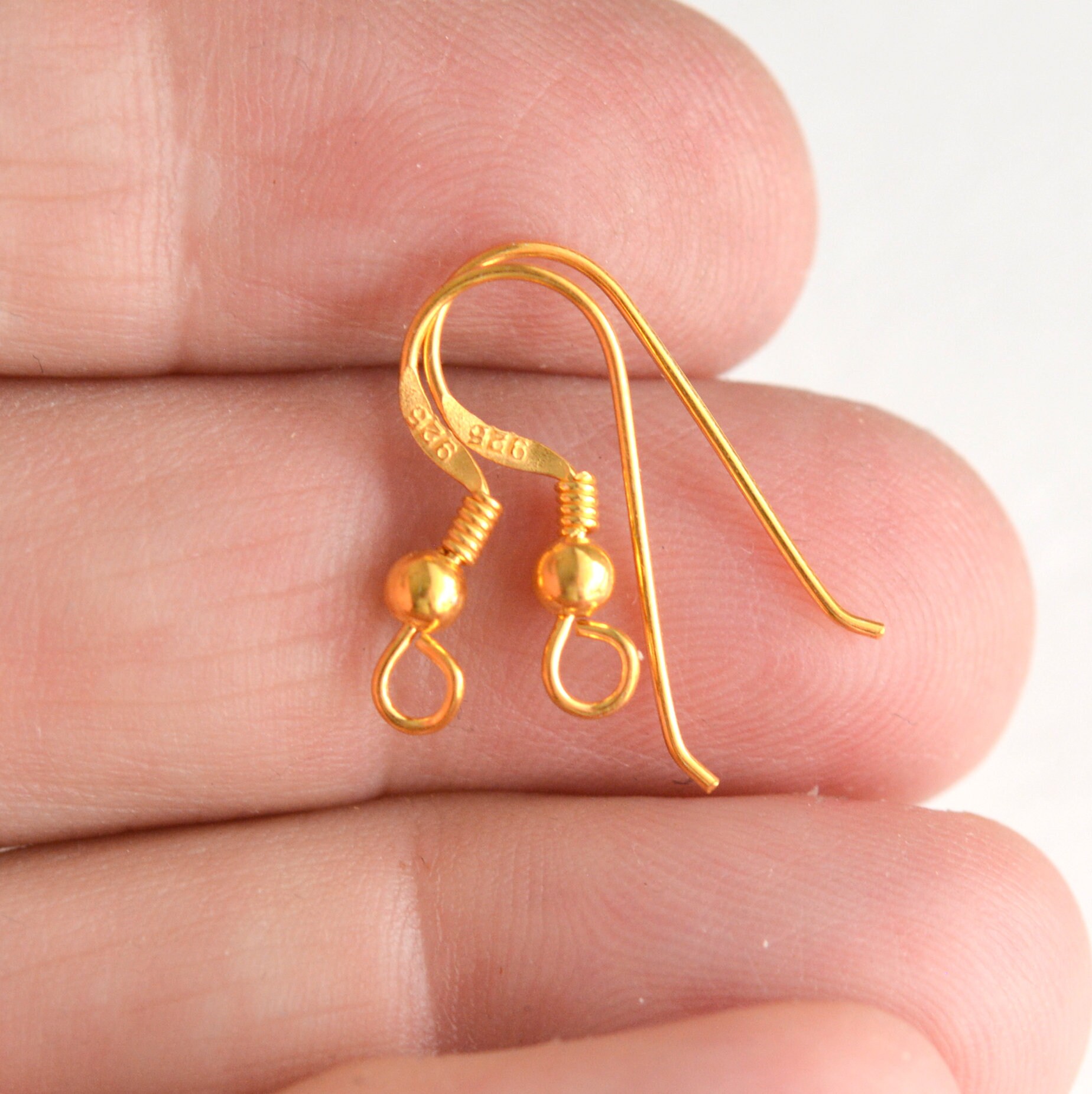 30 SHEPHERD HOOK FISH HOOK EARWIRES GOLD TONE