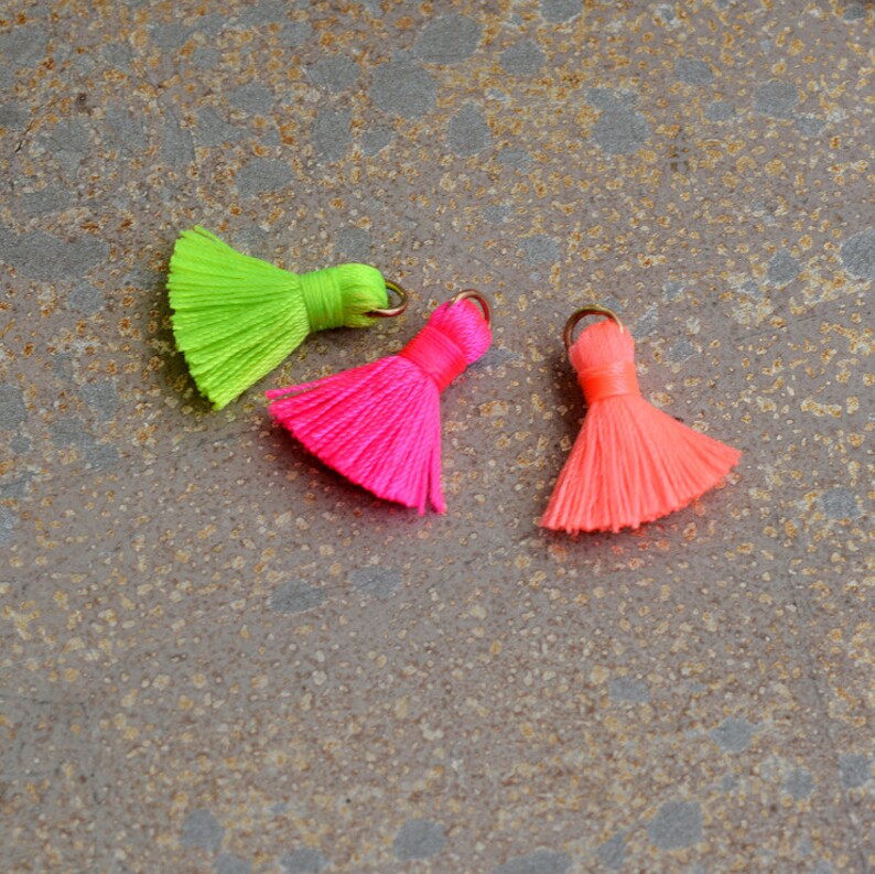 Bright Neon Tassels Colorful Tassels Mini Tassels Tassel Etsy