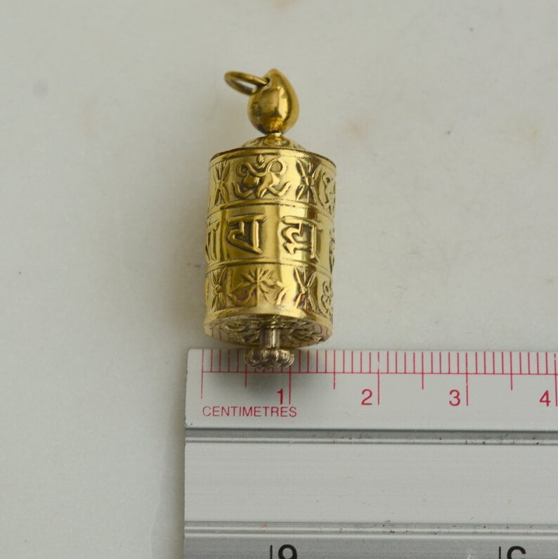 Tibetan Prayer Wheel Pendant Tibetan Pendant Brass Prayer Etsy