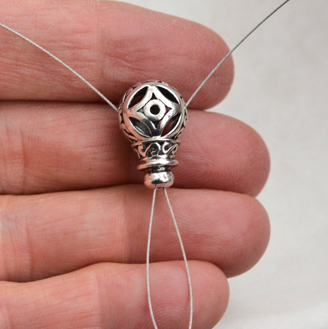 Sterling Silver 12mm Guru Bead Mala Prayer Beads 3 Hole Etsy