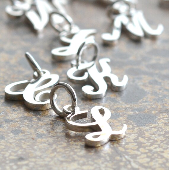 Sterling Silver Brocade-Like Initial D Charm