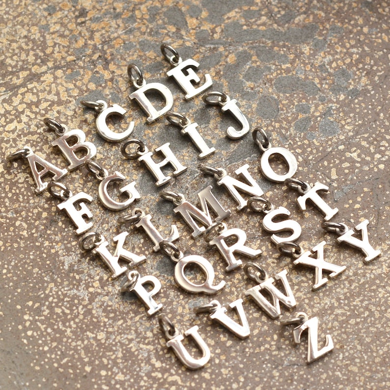 Sterling Silver Initial Charm Initial Pendant Capital Etsy Canada