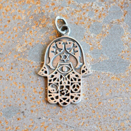 16298*5PCS Faith Hand Of Fatima Hamsa Hand Eye Bird Fish Toem Pendant Religious