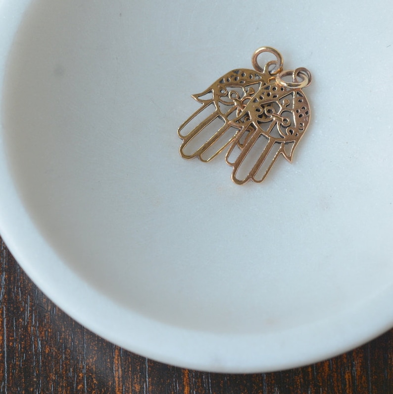 Hamsa Charms Protection Amulet 2-25mm Natural Bronze amsa Charms Hamsa Jewelry Hand of Hamsa Hand Of Fatima Hamsa Earrings AK15057