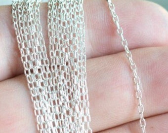 Fine Sterling Silver Cable Chain, Silver Chain Necklace, Fine Silver Chain, Dainty Silver Chain, Silver Necklace, Choose Length, PRA18-0116B
