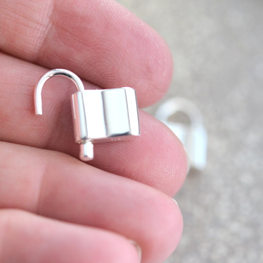Sterling Silver Padlock Clasp Lock Clasp Silver Clasp Etsy