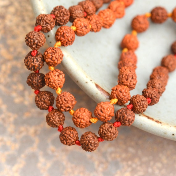11-12mm Natural Rudraksha Bodhi Seed Mala Meditation 108 Beads Brown Round 45/"