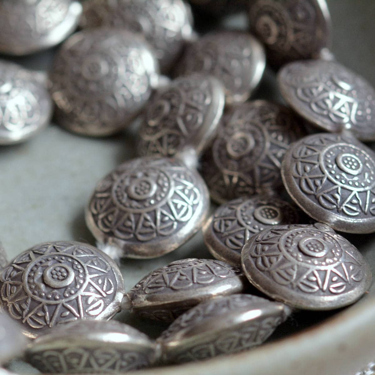 1 Hill Tribe Silver Beads Large Tribal Beads for Earrings Etsy