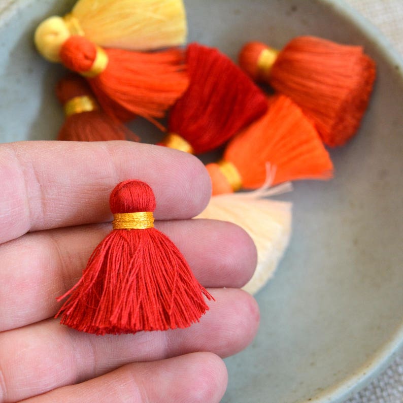 Gold Mini Tassels Small Tassels Gold Binding Large Tassels Etsy