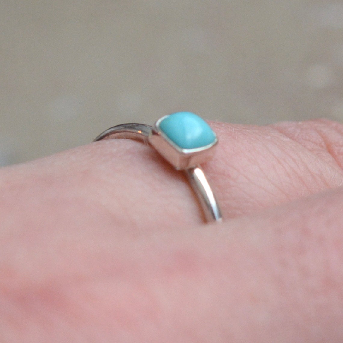 Turquoise Gemstone 925 Sterling Silver Fine Jewelry Thumb Band Dainty Tiny Ring