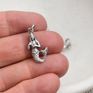 Sterling Silver Mermaid Charm Mermaid Pendant Mermaid Tail