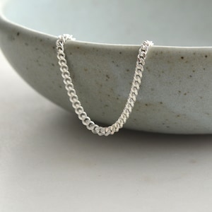 Sterling Silver 2mm Curb Chain Necklace: Layering Jewelry