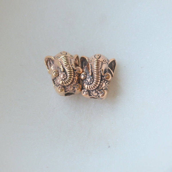 Ganesh Guru Bead, cuentas de bronce, bebé Ganesh Guru Bead, cuentas de conector de cuatro orificios, cuentas de Ganesh, cuentas de conector Mala, cuentas de Guru AK15-047