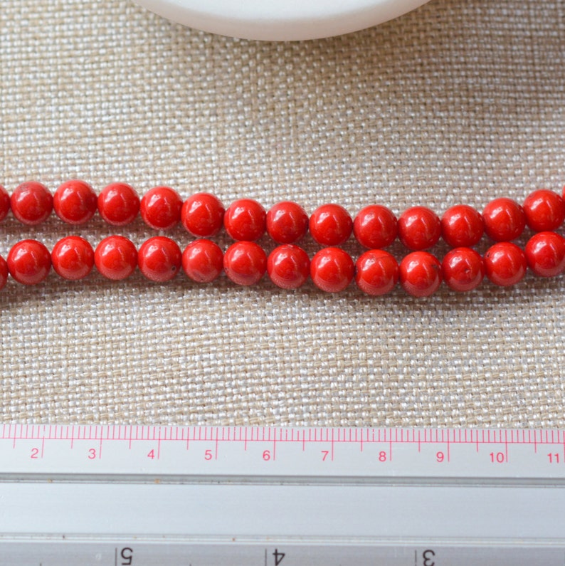 Perles Vintage Lot De 19 Perles Anciennes En Corail Rouge Naturel Italie - 135,5 Carats | Bijoux Vintage | Taille 9x6mm à 16x8mm Perles De Rocaille