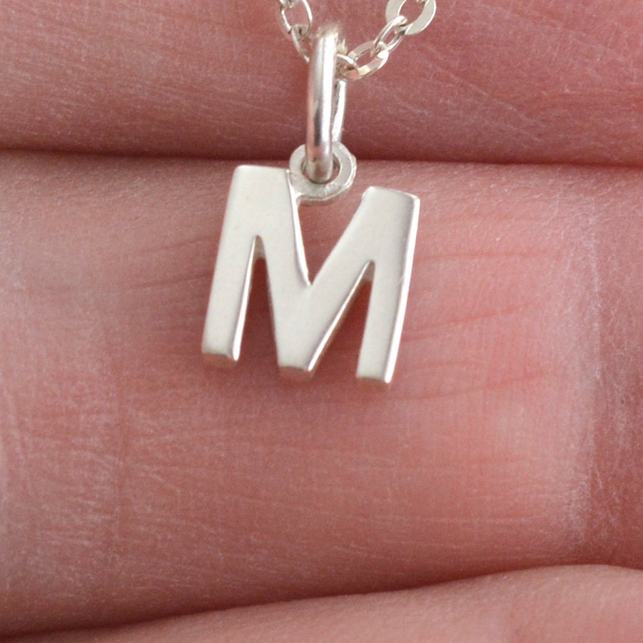 Tiny Letters in Sterling Silver 925 , Alphabet Charms . Genuine