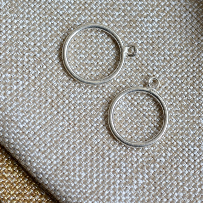 20mm Sterling Silver Circle Loop Charms Round Circular Etsy