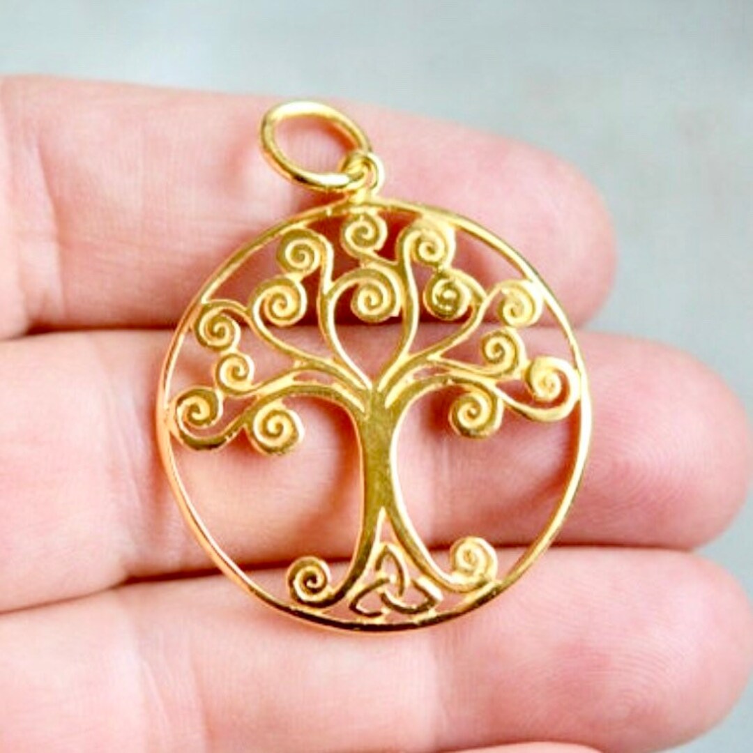 Celtic Knot Tree of Life Pendant 18K Gold Plated Celtic Knot Etsy