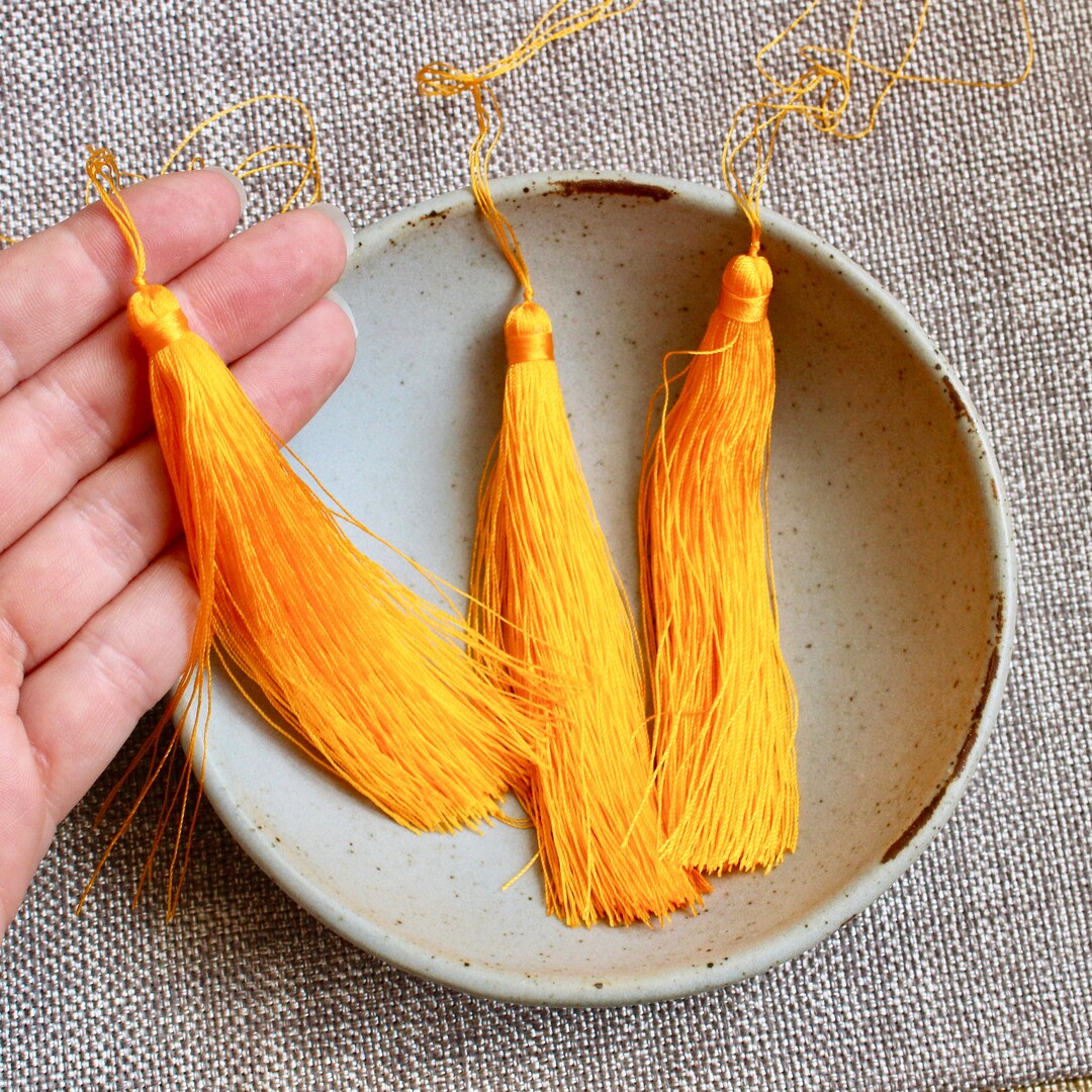 Large Tassels Bright Yellow Tassel for Malas Tassel Jewelry Etsy